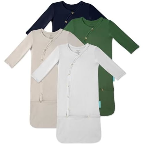 PurComfy Supersoft Baby Sleeper Gowns, Premium Bamboo Viscose Infant Nightgown Sleepers Preemie Newborn Snap Bundler