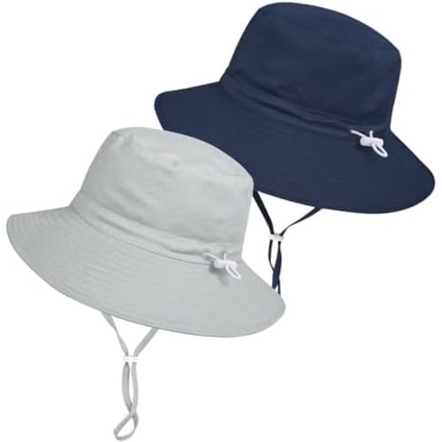 Baby Toddler Sun Hat,Boys Girls Adjustable Bucket Hat for Kids UPF 50+ Sun Protective Child Summer Beach Hats 0-5 Years
