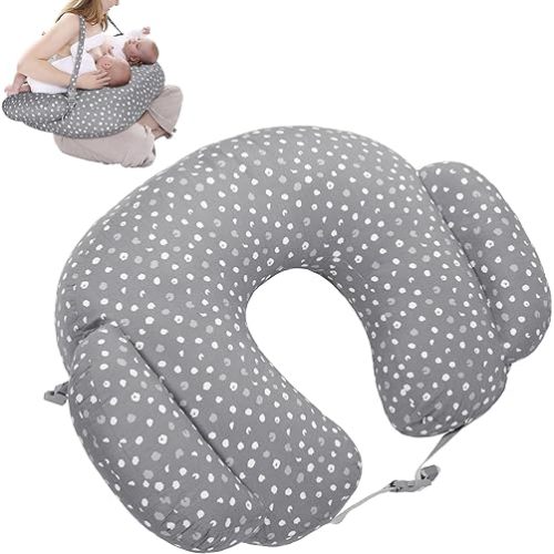 MABOZOO Twin Nursing Pillows for Breastfeeding with Removable Cover,Adjustable Waist Strap Breastfeeding Pillow,Breastfeeding Pillows for More Support for Mom and Baby