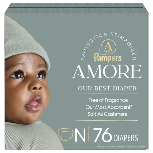 Pampers Amore, Size 0 (up to 10 lbs), 76 Count, Our Best Diaper