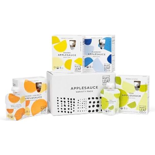 White Leaf Applesauce Pouches, Organic Toddler Snack, Multi Flavor, 16 Pack