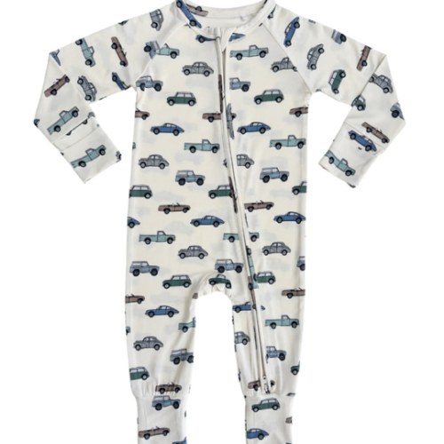 Vintage Cars Zipper Romper – In My Jammers