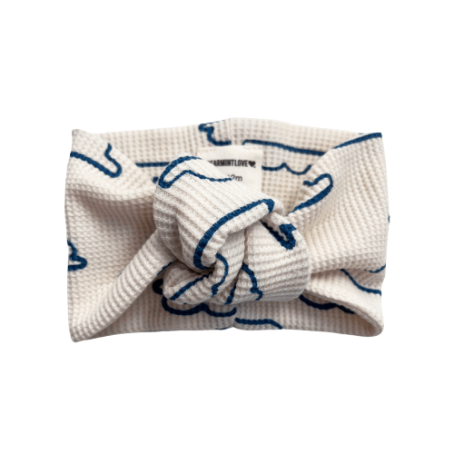 Organic Waffle Turban Headband, Cloud