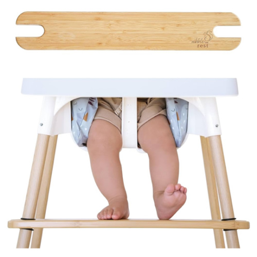 Nibble and Rest Woodsi Footsi Highchair Footrest for IKEA Antilop, Bamboo Wooden Footrest, Height Adjustable, High Chair Accessories,Suitable Footstool with Rounded Corners