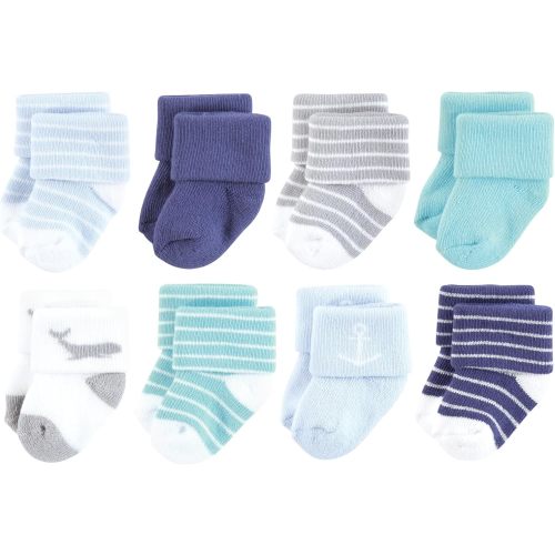 Amazon.com: Hudson Baby Unisex Baby Cotton Rich Newborn and Terry Socks, Pink Gray Stripe, 6-12 Months : Clothing, Shoes & Jewelry