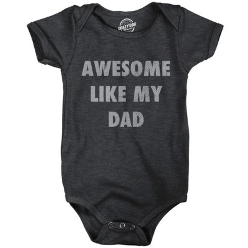 Awesome Like My Dad Baby Bodysuit Funny Sarcastic Fathers Lovers Graphic Novelty Tee for Infants - Crazy Dog Baby Bodysuit Gift for Dad Black 12