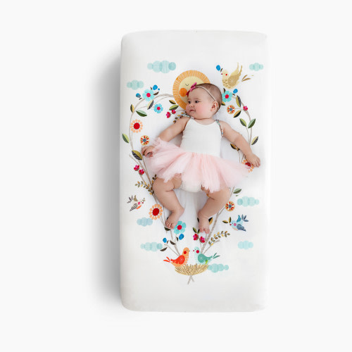 Rookie Humans Cotton Sateen Crib Sheet - Love Blooms