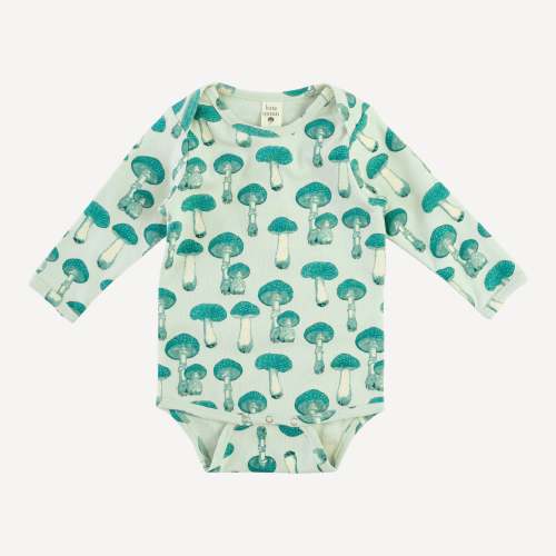 long sleeve lap neck bodysuit | aqua fungi | organic cotton interlock – kate quinn
