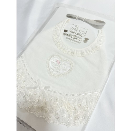 Sanrio Hello Kitty & Dear Daniel Baby Bib & Spoon Set Newborn Retro Vintage NEW