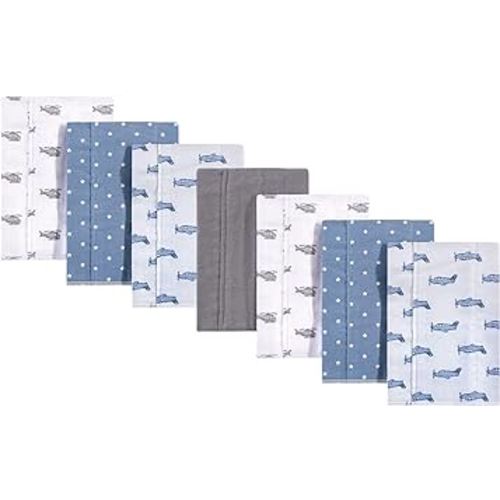 Hudson Baby Unisex Baby Cotton Flannel Burp Cloths, Airplanes Helicopters, One Size