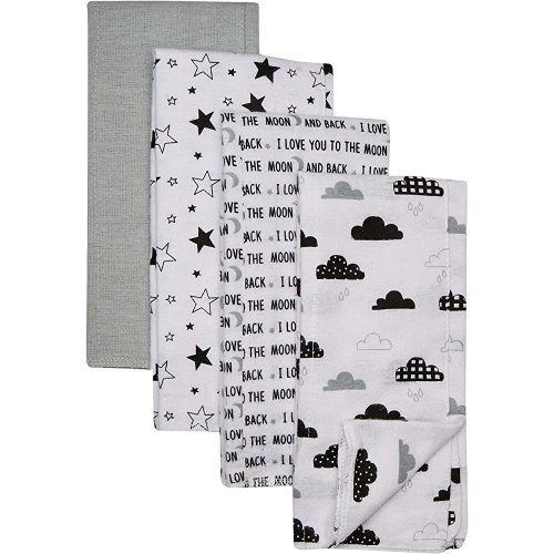 Hudson Baby Unisex Baby Cotton Flannel Burp Cloths