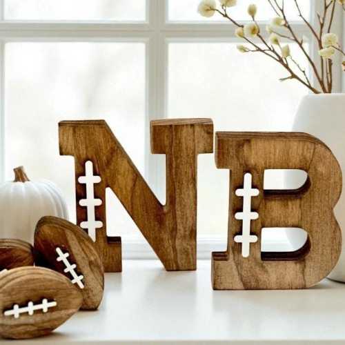 Wooden Football Letter - C