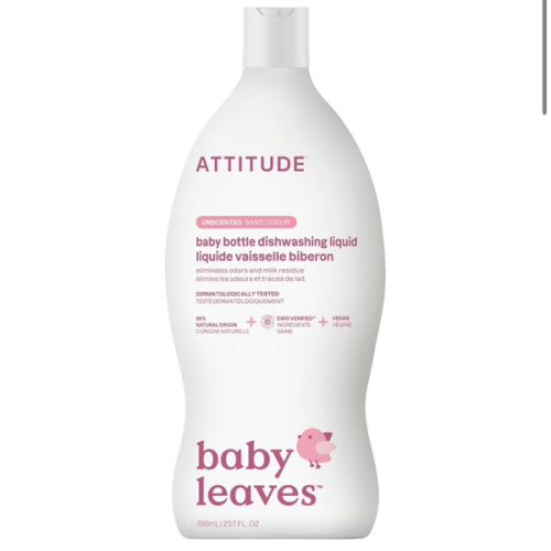 Amazon.com: ATTITUDE Baby Bottle & Dish Soap, EWG Verified, Unscented, 33.8 fl oz | Removes Milk Residue & Odor, Dermatologist Tested, Rinses Clean, Safe for Feeding Essentials, 97% Naturally Derived