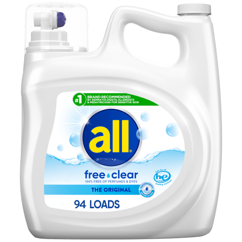 all Liquid Laundry Detergent Free Clear for Sensitive Skin, 141 Ounce, 94 Loads