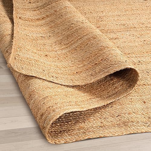 GRUHUM Jute Area Rug 5x8 Feet Rectangle Natural Fiber Boho Braided Handwoven Soft Farmhouse Rustic Vintage EcoFriendly Carpet Home Décor Rugs for Living Room Hallways Bedroom Enterwayss 5x8'ft