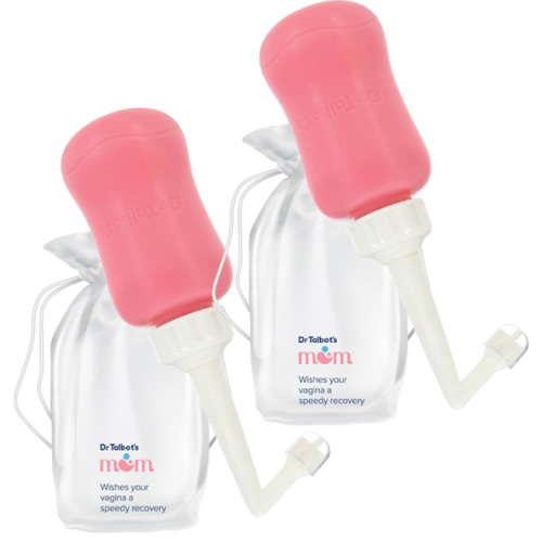 Dr. Talbot's Mom Postpartum Peri Bottle with Carry Bag - (2 Pack) 12.2 fl oz - Silicone Perineal Spray Bottle for Mothers