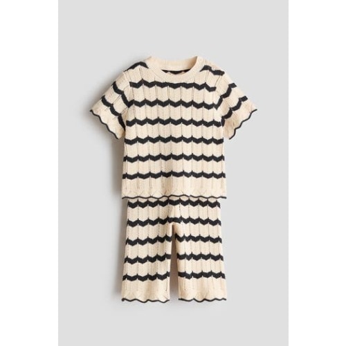 2-piece Pointelle-knit Cotton Set