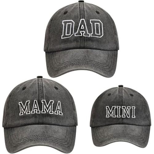 3 Pcs Parent-Child Baseball Hats Mama Dad Mini Family Hats | Adjustable, Mama Dad Mini Daughter Son Embroidered Cap, Matching Retro Family Hats