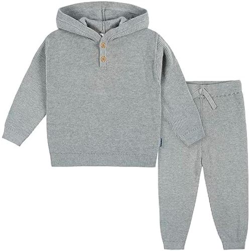 Gerber Baby & Toddler Boys' Sweater Knit Hooded Top and Pant Set