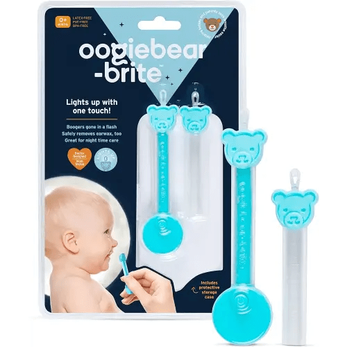 oogiebear Brite - Baby Nose Cleaner and Ear Wax Removal Tool. Baby Gadget with Nighttime LED Light. Safe Snot Booger Picker for Newborns, Infants & Toddlers
