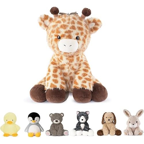 Niuniu Daddy 14" | 3.5 Pound Giraffe Weighted Stuffed Animal for Kids Adults, Calming Body Pillow for Sleeping, Sensory Sitting Lap Pad Toy Huggable Gift for Christmas Birthday