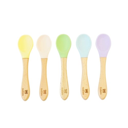Beechwood & Silicone Spoon Set of 5