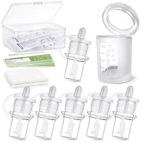 haakaa Colostrum Collector Kit Breast Milk Collector with Cotton Cloth Wipe and Storage Case, Ready-to-Use, Reusable, 4ml/6pcs | World-first design, 3-in-1 Collector, Safe food-grade silicone-BPA Free, Ready-to-use pack,Replace disposable syringes