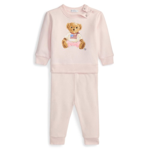 Kids' Polo Bear Cotton Blend Sweatshirt & Jogger Set