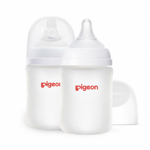 5oz-Silicone Coated Glass-Baby Bottle-Wide Neck-Pack of 2