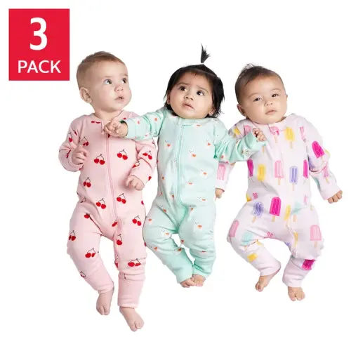 Monica + Andy Baby 3-pack Cotton Sleepers | Costco