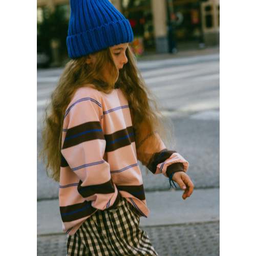 Retro Stripe Long Sleeve- Light Pink