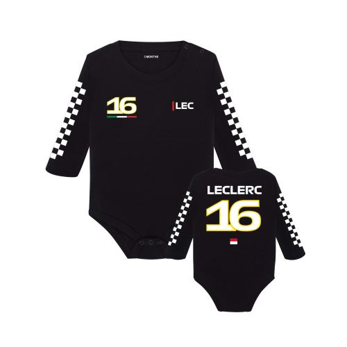 Leclerc 16 Baby Bodysuit, Little Driver Bodysuit, Leclerc Fan Gift Baby Bodysuit