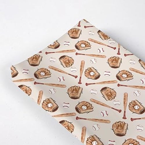 Watercolor Baseball Gloved Pattern Baby Changing Pad Cover, Unisex Sport Theme Nursery Diaper Changing Table Pad Mat Sheet for Boys Girls-16x32