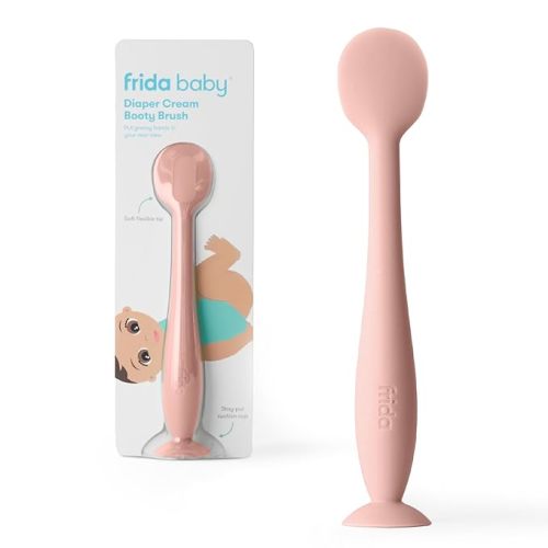 Frida Baby Diaper Cream Spatula, 100% Silicone Butt Spatula for Baby, Diaper Cream Applicator for Easy + Clean Use of Butt Paste & Diaper Rash Cream, BPA- Free, Pink