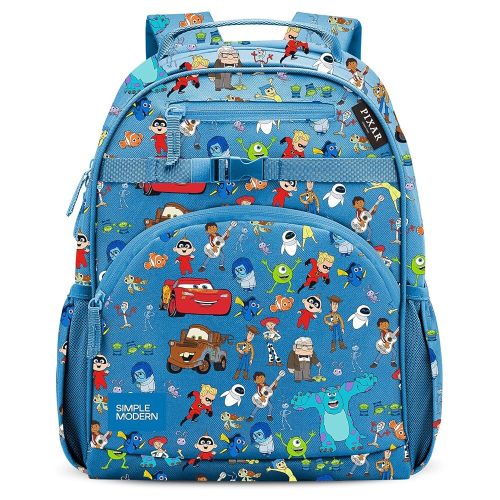 Simple Modern Medium Disney Pixar Toddler Backpack for School Girls and Boys | Kindergarten Elementary Kids Backpack | Fletcher Collection | Kids - 15" tall | Pixar Mashup on Blue