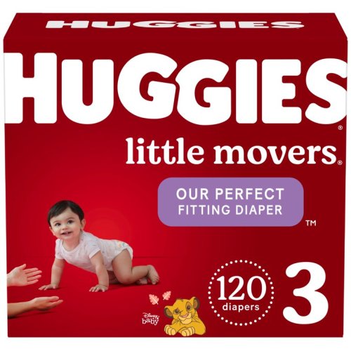 Huggies Little Movers Baby Diapers, Size 3, 120 Ct