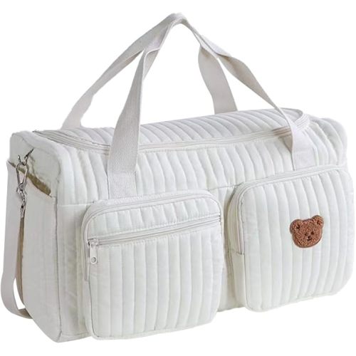 Quilted Diaper Bag Large Capacity Cute Travel Bag for Hospital and Weekender Travel