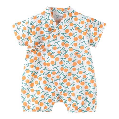 Baby Kimono Romper Japanese Sakura Cotton Infant Comfy Pajamas 3-24 Months