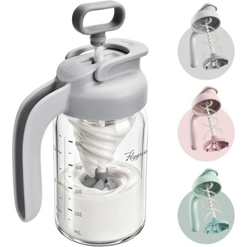 Glass Breast Milk Pitcher, Baby Formula Mixing Pitcher - 24oz, Grey