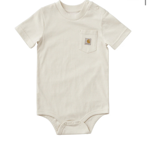 6-9M Chalk Kids' Short Sleeve Pocket Bodysuit (Baby) | Carhartt