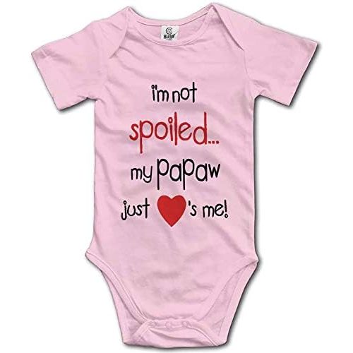 I'm Not Spoiled My Papaw Just Loves Me Short Sleeve Baby Cotton Bodysuit Romper