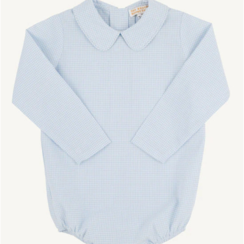 The Beaufort Bonnet Co. Peter Pan Collar Shirt & Onesie (Long Sleeve Woven) - Barrington Blue