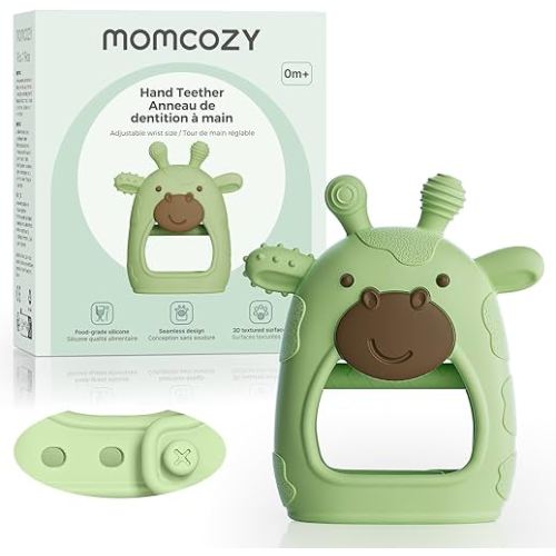 Momcozy Baby Teether Toys | Food Grade Silicone Teether Baby Toys | Green