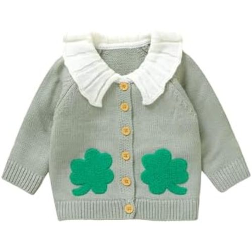 Baby Girl Cardigan Valentines Day Knit Sweater Love Heart Chunky Coat Knitwear Toddler Fall Winter Clothes