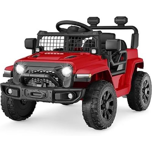 Best Choice Products 6V Kids Ride On Toy, Mini Truck, Electric Play Car w/Parent Remote Control, 4-Wheel Suspension, LED Lights, 2 Speeds, Functional Horn, 3.1MPH Max Speed - Red