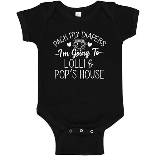 I'm Going to Lolli & Pop's House Baby Bodysuit One Piece Or Toddler Shirt Cute Grandma and Grandpa Gift
