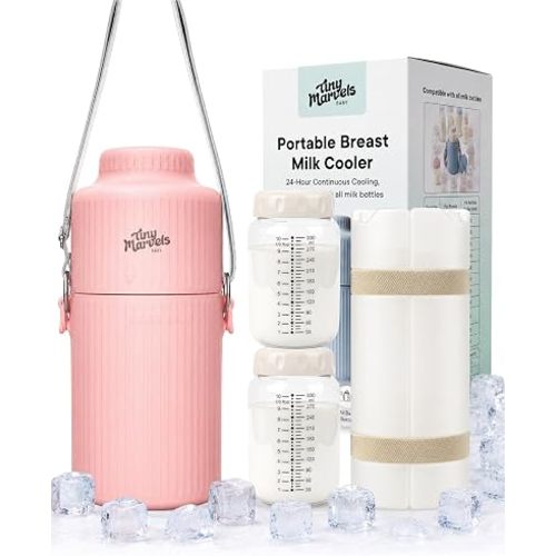 Portable Breast Milk Cooler 22oz Large Capacity with 2-Bottle for Outdoor