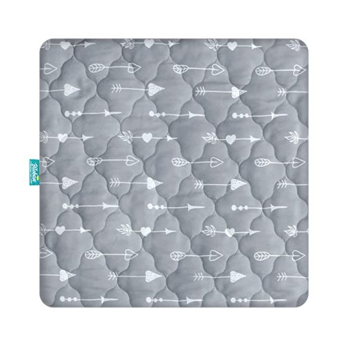 Playard Mattress Cover -for Square Play Yard, Perfect for New Room2 / TotBloc Portable Playard, Waterproof, Ultra Soft, Fitted Playpen Mattress Cover, Grey