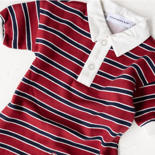 Campus Lounge Suit - Burgundy Stripe