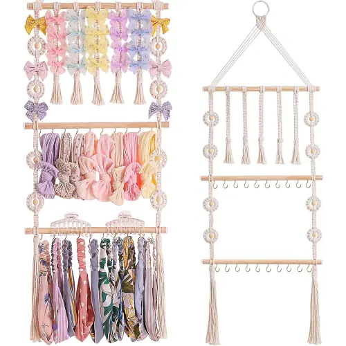 Bow Holder for Girls Hair Bows - Bow Organizer for Girls, Wall-Mounted Baby Headband Organizer, Headband Holder for Baby Girl